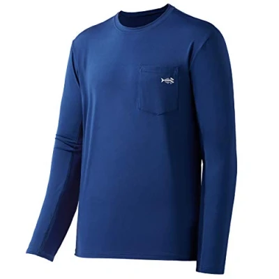 Afbeelding van Bassdash Vissersshirt met lange mouwen voor heren, uv bescherming UPF 50+, Caroline/wit logo