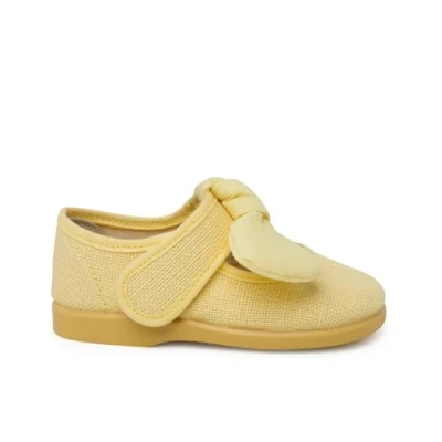 Afbeelding van Pisamonas Merceditas LAZO Y Cierre Adherente Babyschoenen voor kinderen, Maat: 21, Amarillo Textiel