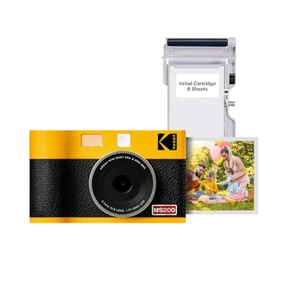 Afbeelding van KODAK Imprimante MS200 Impression Photo Format 2.1x3.4, Compatible iOS/Android, Impressions Haute Qualité, Résistantes à l&#039;Eau et Aux Empreintes, Cartouche Tout en Un, Appli Instant Jaune