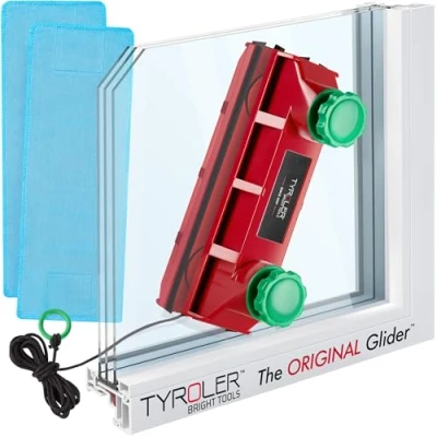 Afbeelding van Tyroler Glider D4 Magnetische raamreiniger voor dubbele beglazing, dubbelzijdig raamreinigingsgereedschap, geschikt ramen met een dikte van 2 tot 40 mm, instelbare krachtcontrole,