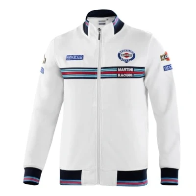 Afbeelding van Sparco Martini Racing Sweater met Rits M Wit Iconisch Sweatshirt Volledige