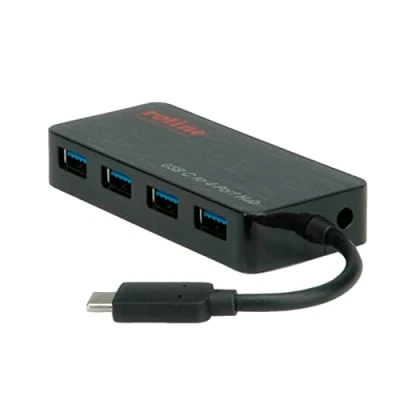 Afbeelding van ROLINE USB 3.2 Gen 1 Hub, 4 voudig, type C aansluitkabel