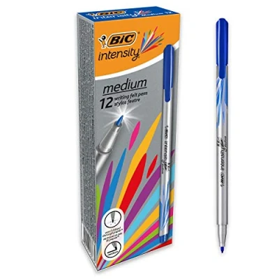 Afbeelding van Fineliner bic intensity m blauw Omdoos a 12 stuk stuks
