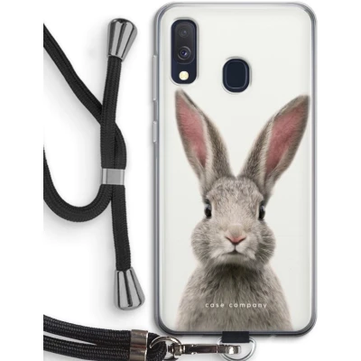Afbeelding van Case Company® hoesje met Koord geschikt voor Samsung Galaxy A40 Daisy Telefoonhoesje Zwart Bescherming aan alle Kanten en Over de Schermrand