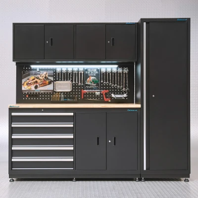 Afbeelding van Werkbank garage 160 cm met zijkast