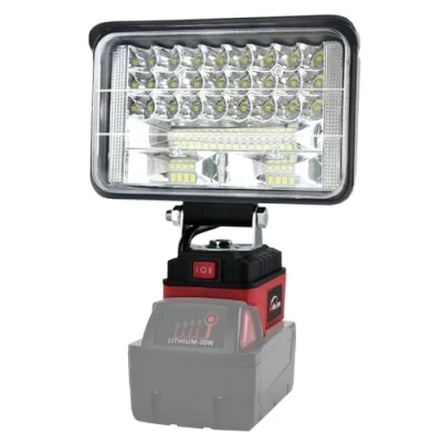 Afbeelding van AUTOJARE Milwaukee M18 led werklamp, draadloos, 18 V, 5 inch, 5200 lm, draagbare schijnwerper voor autoreparatie, huisverlichting, camping, vissen (geen batterij)