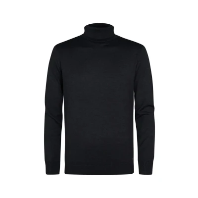 Afbeelding van Petrol Industries Heren Coltrui Regular Fit Trui Truien Pullover Zwart Maat S