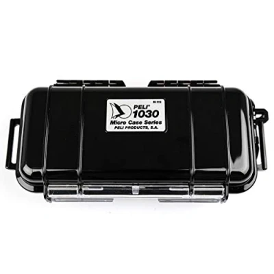 Afbeelding van PELI 1030 waterdichte micro koffer voor kleine persoonlijke voorwerpen, IP67 waterdicht en stofdicht, inhoud 0,6 l, gemaakt in de VS, zwart/zwarte voering