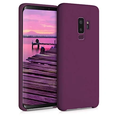 Afbeelding van kwmobile telefoonhoesje geschikt voor Samsung Galaxy S9 Plus Hoesje met siliconen coating Smartphone case in bordeaux violet