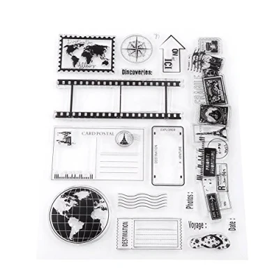 Afbeelding van Stempelset, transparant, scrapbooking, stempels, van siliconen, pvc, voor doe het zelf, vrije tijd, creatief, decoratie, cadeau Kerstmis, kinderen