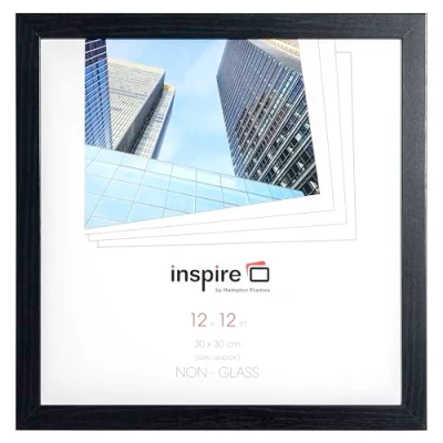 Afbeelding van Hampton Frames OXFORD OXF1212NGX fotolijst vierkant zwart plexiglas (zonder glas) 30 x cm