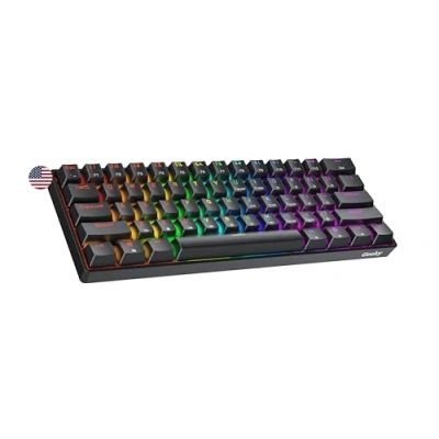 Afbeelding van Geeky GK61 SE 60% mechanisch gaming toetsenbord, 61 toetsen met meerkleurige RGB led achtergrondverlichting voor PC/Mac gaming, ANSI US toetsenbord (zwart, zwart)