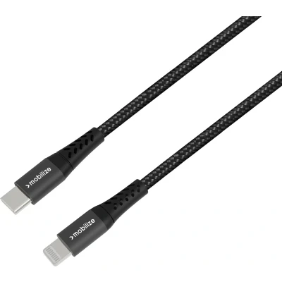 Afbeelding van Mobilize Strong Nylon Cable USB C to MFi Lighting 20cm. 60W Black