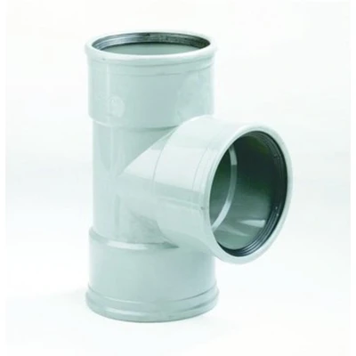 Afbeelding van PVC T stuk 90 graden manchet, 125 mm (3 x