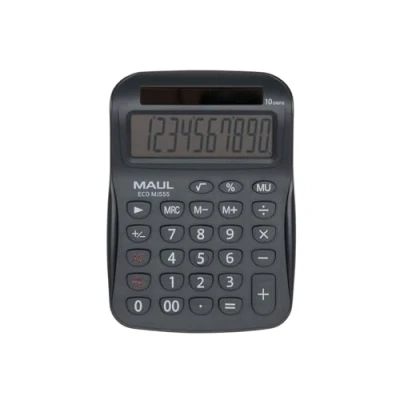 Afbeelding van Maul ECO MJ 555 Bureaurekenmachine Grijs Aantal displayposities: 10 werkt op zonne energie (b x h d) 110 154 27 mm