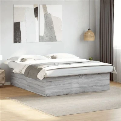 Afbeelding van vidaXL Bedframe bewerkt hout grijs sonoma eikenkleurig 200x200 cm