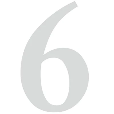 Afbeelding van Sticker nummer 6 zilver, hoogte 10 cm, zelfklevend huisnummer I cijfer om op te plakken voor buiten, brievenbus, deur, weerbestendig, KFZ_479_6