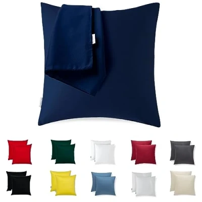 Afbeelding van Kussensloop 45x45 Premium Microvezel Set van 2 Kussenslopen Voor Bank/Bedkussens Superzachte Stof Bestand en Wasbaar Hypoallergeen Anti Mijt met Blinde Rits
