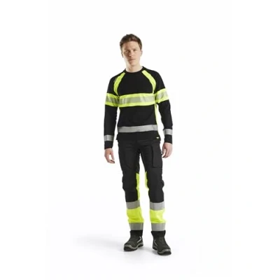 Afbeelding van Blaklader 1551 Reflecterende Werkbroek Stretch Zwart/Geel