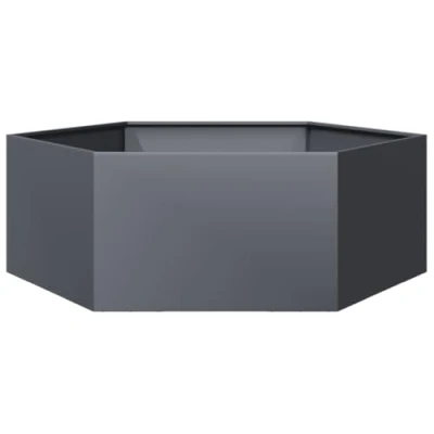 Afbeelding van vidaXL Plantenbak zeshoek 138x120x45 cm staal antracietkleurig