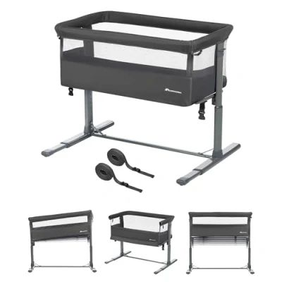 Afbeelding van Bebeconfort Zina Co Sleeper Mineral Graphite 2 in 1 babybedje Hoogte verstelbaar