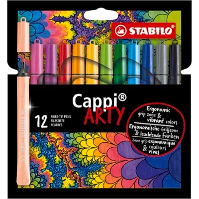Afbeelding van Viltstift STABILO Cappi 168/12 Arty medium assorti etui à 12 stuks