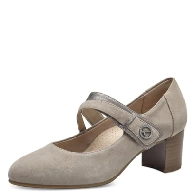 Afbeelding van Tamaris Comfort Klassieke pumps, Dames, Maat: 38, Stone Leer en imitatieleer