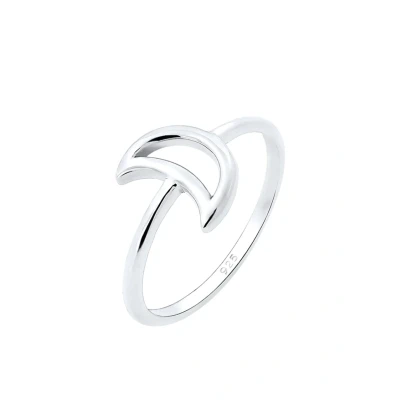 Afbeelding van Elli HALF MOON CUT OUT Ring silvercoloured, Dames, Maat: 54, Silver coloured