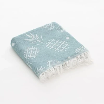 Afbeelding van GAMUSI Fouta Pareo Strandhanddoek, licht, tropisch, 90 x 180 cm, turquoise