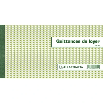 Image de Carnet Exacompta à souche 13,5x18,5cm Quittances de loyer 50 feuillets