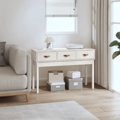 Afbeelding van Wandtafel 114x40x75 cm massief grenenhout wit