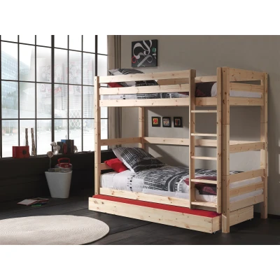 Afbeelding van LUCEVI Pino Stapelbed H180CM + Rolbed Ladder Bruin 90x200 cm