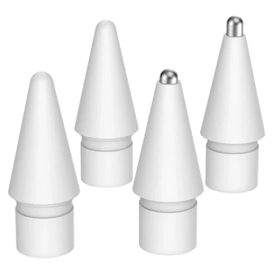 Afbeelding van MoKo 4 stuks reserveopzetstukken voor Apple Pencil, slijtvaste fijne punten, metalen gemengde punten Pencil 2e/1e generatie/USB C/Pro