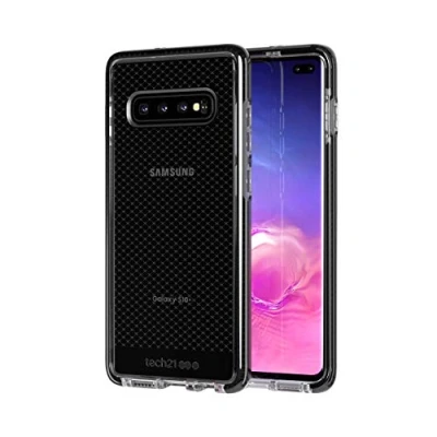 Afbeelding van Tech21 Beschermhoes voor Samsung Galaxy S10+ Slanke achterkant met patroon FlexShock Evo Check Rookzwart