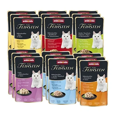 Afbeelding van 18x50g Maaltijdzakjes (6 Smaken) animonda vom Feinsten Kattenvoer