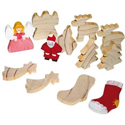 Afbeelding van 12 houten Kerstfiguurtjes 6 x 5 0.8 cm