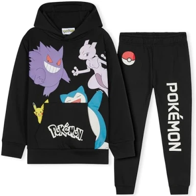 Afbeelding van Pokemon Trainingspak voor jongens, comfortabele loungewear, anime cadeaus zwart.