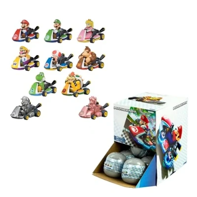 Afbeelding van Mario Kart Display van 12 Figurines Gacha Pon Friction Racers
