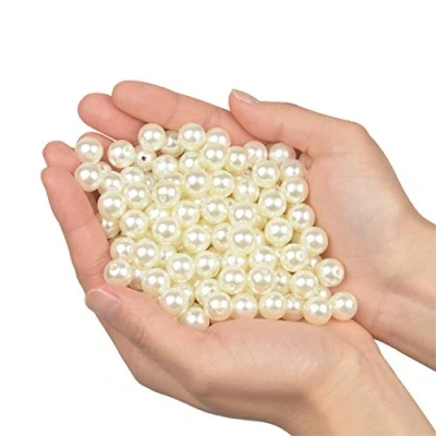 Afbeelding van Elegante parels, sieraden, 180 stuks, 12 mm, kunststof, decoratie, doe het zelf, halskettingen, bruiloft, feest, vaas, huis (ivoor, mm)