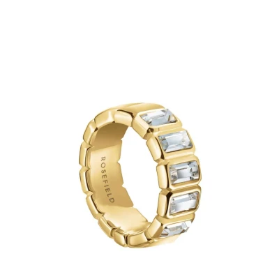 Afbeelding van Rosefield Octagon Ring goldcoloured, Dames, Maat: 52, Gold coloured