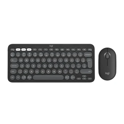 Image de Logitech Pebble 2 Combo Ensemble clavier et souris sans fil Bluetooth LE QWERTY Espagnol graphite ton sur