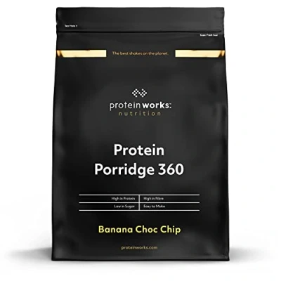 Afbeelding van Eiwitpap 360 Ontbijt met een laag suikergehalte Toegevoegde vitaminen Lage GI, Volkoren Haver Rijk aan vezels THE PROTEIN WORKS Banaan en Chocoladeschilfers 2kg