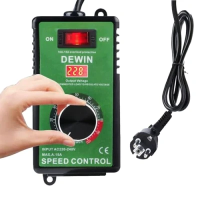 Afbeelding van DEWIN cruise control, control 230 V motorventilatorregeling, traploze spanningsregelaar 15 A overbelastingsbeveiliging voor slijpmachines