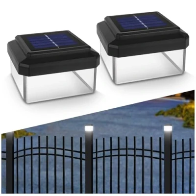 Afbeelding van GreenBlue Set van 2 stuks LED solarlamp tuinlamp op zonne energie 100x100mm paalverlichting