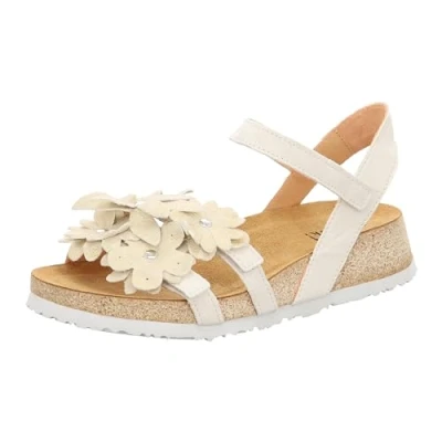 Afbeelding van Think! KOAK Sandalen met sleehak, Dames, Maat: 41, Ivory kombi Leer