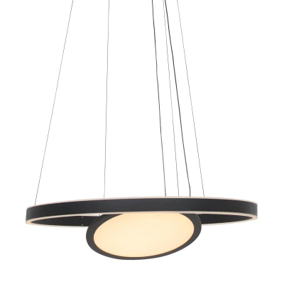 Afbeelding van Steinhauer hanglamp Ringlux zwart metaal 60 cm ingebouwde LED module 3514ZW