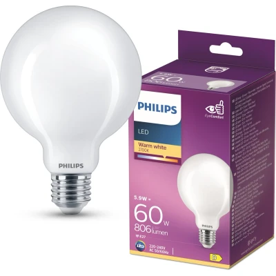 Afbeelding van Philips Lighting 76469200 LED lamp Energielabel E (A G) E27 Globe 7 W = 60 Warmwit (Ø x l) 9.5 cm 14 1 stuk(s)