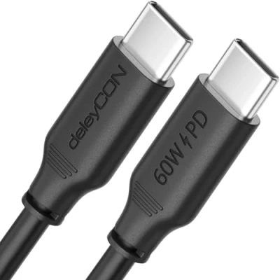 Afbeelding van deleyCON 0,5 m USB C PD3.0 kabel (60 W snellaadkabel) korte naar oplaadkabel voor iPhone 15 Pro Max Samsung Galaxy S24 S23 S22 Pixel iPad MacBook Air Tablets Switch