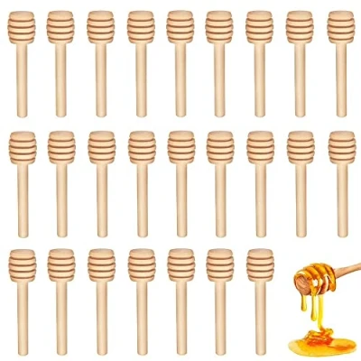 Afbeelding van Honinglepels, 50 stuks, mini stokjes van natuurlijk hout, kleine honinglepels voor het verzamelen honingsiroop, melasse, koffie, thee, keuken, restaurant, bruiloft, feest, 7,5 cm