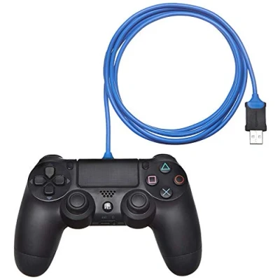 Afbeelding van Amazon Basics Câble de chargement pour manette PlayStation 4 micro USB vers type A, 1,82 m, bleu